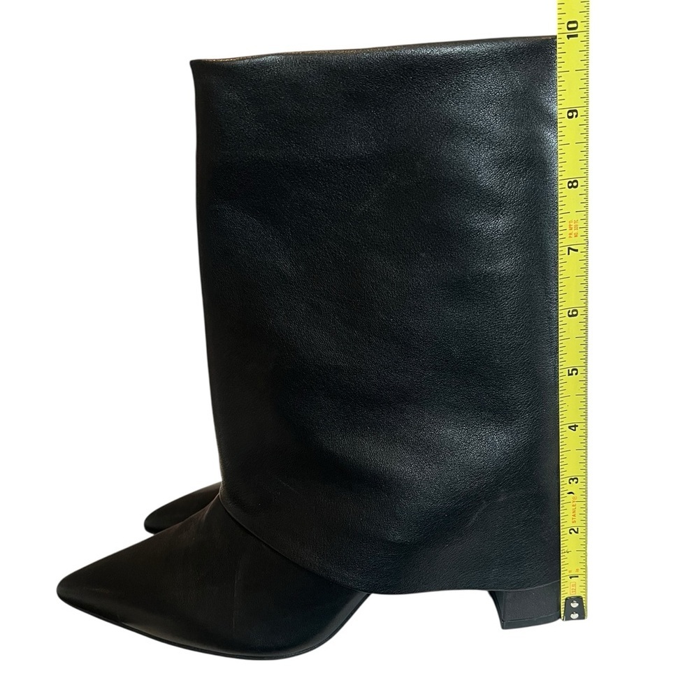 Steve Madden 7.5 Fallon Foldover Black Leather Boots Contemporary Urban - Picture 10 of 11